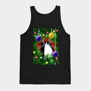 The Cat and the Christmas Tree Tank Top